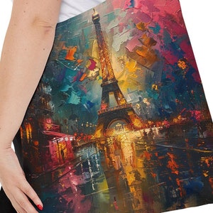 Parisian Art Tote Bag: Eiffel Tower Painting, Stylish Travel Bag