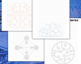 STEM Tech School Notes, 9 various designs, Stationery, Printables for regular copy paper, Digital Download