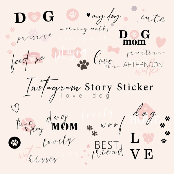 instagram story sticker  love dog