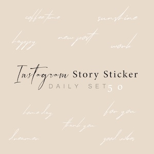 instagram story sticker  daily set | 50  sticker |  handlettering