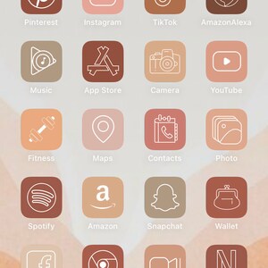 Бохо Эстетический iPhone ios 14 App Иконки | 24 Пакет приложений