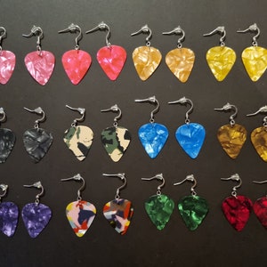 Guitar pick earrings