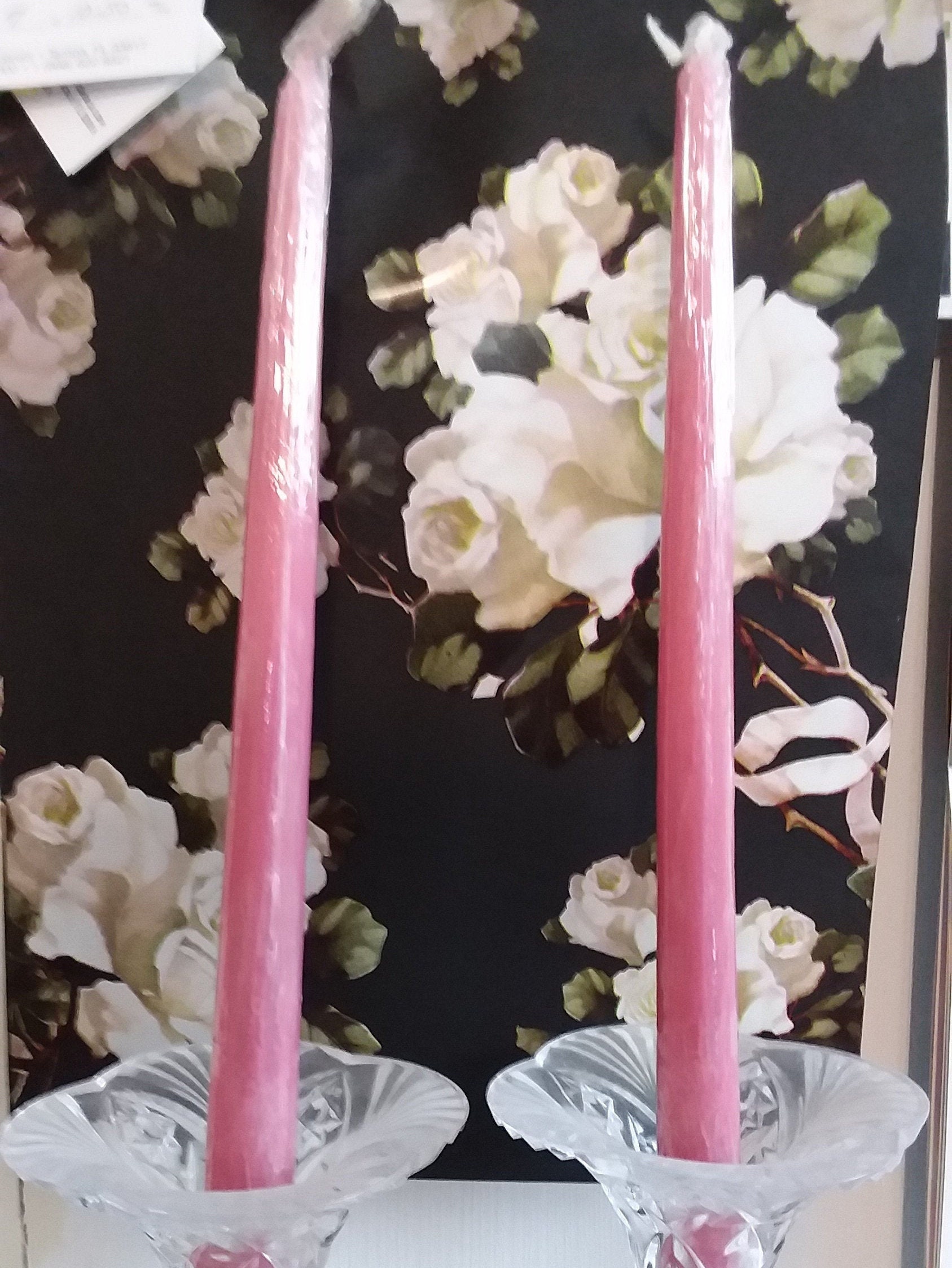 2 Vintage Long Stem Candle Holders with Taper Candles Etsy