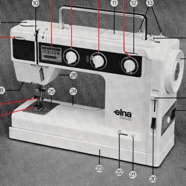 Complete Elna instruction manual for SU, air electronic, Elna SU-CI and 69, 68 sewing machines. Flatbed or free-arm style sewing machines