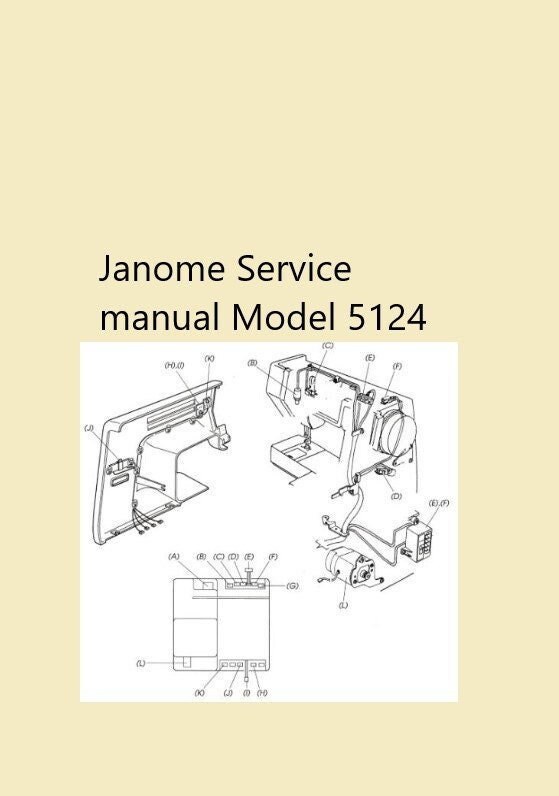 Janome 5124 series Original service manual Instant pdf download. Model 5124 series sewing machine service manual. Pdf download