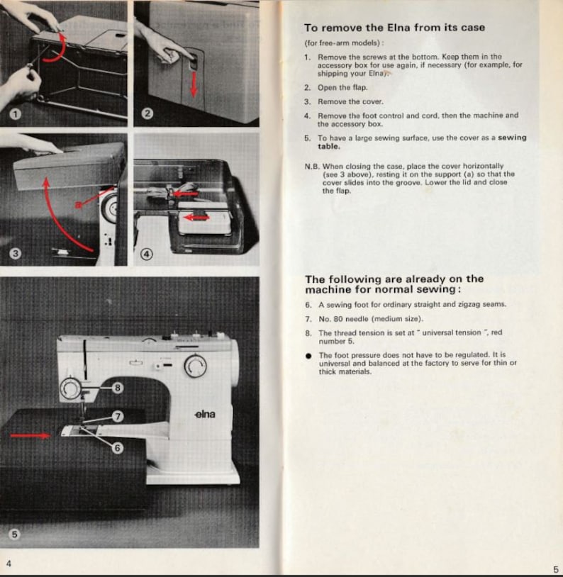 Original Elna Top Special, TPS Sewing Machine Manual. Scanned Original
