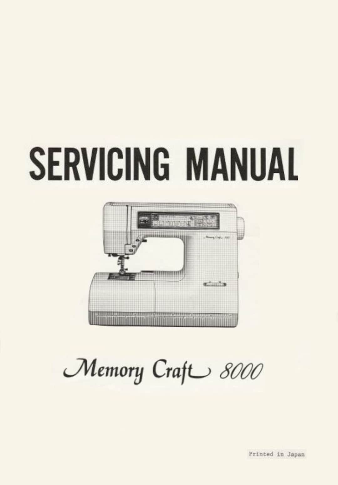 Janome Memory Craft 8000 Original Service Manual Instant PDF Download