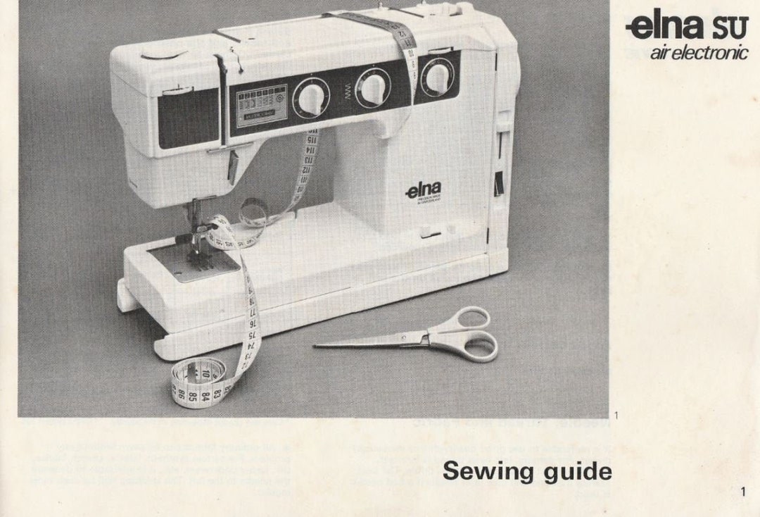 Instruction Booklet for Elna Su Air Electronic, Elna CI, Elna 68, Elna