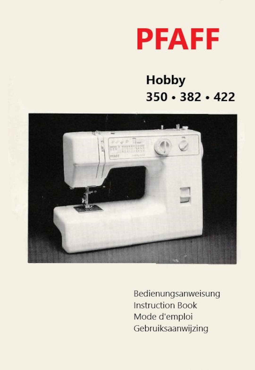 Digital Pfaff Hobby 350, 382, 422 Series Sewing Machine Instructions - Etsy