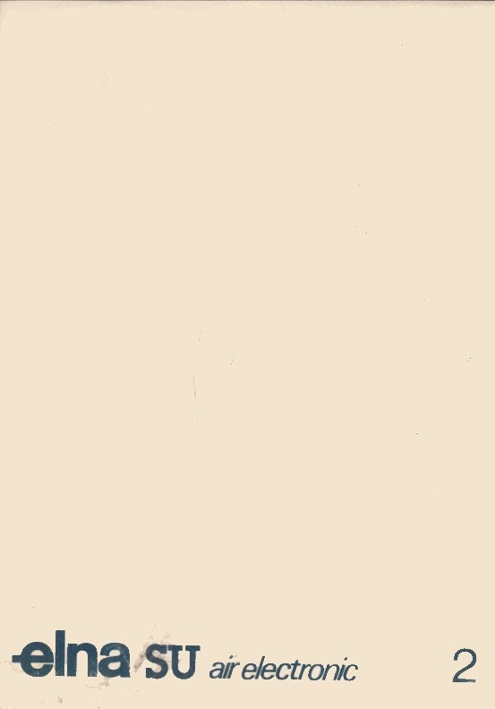 Instruction Booklet for Elna Su Air Electronic, Elna CI, Elna 68, Elna