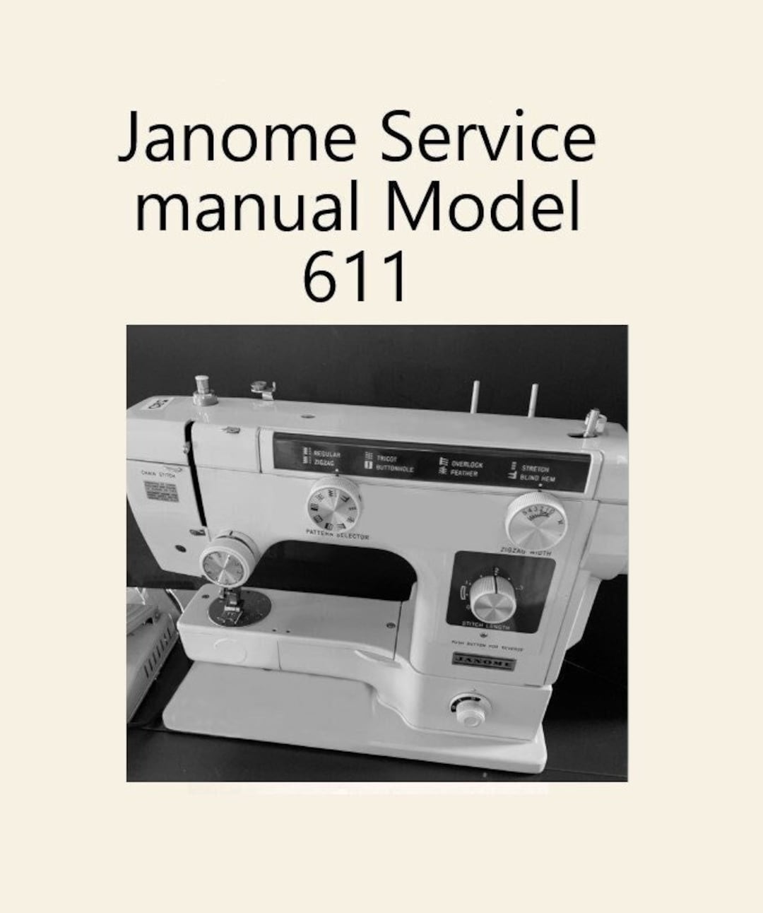 Janome 611 Series Original Service Manual Instant Pdf Download. Model
