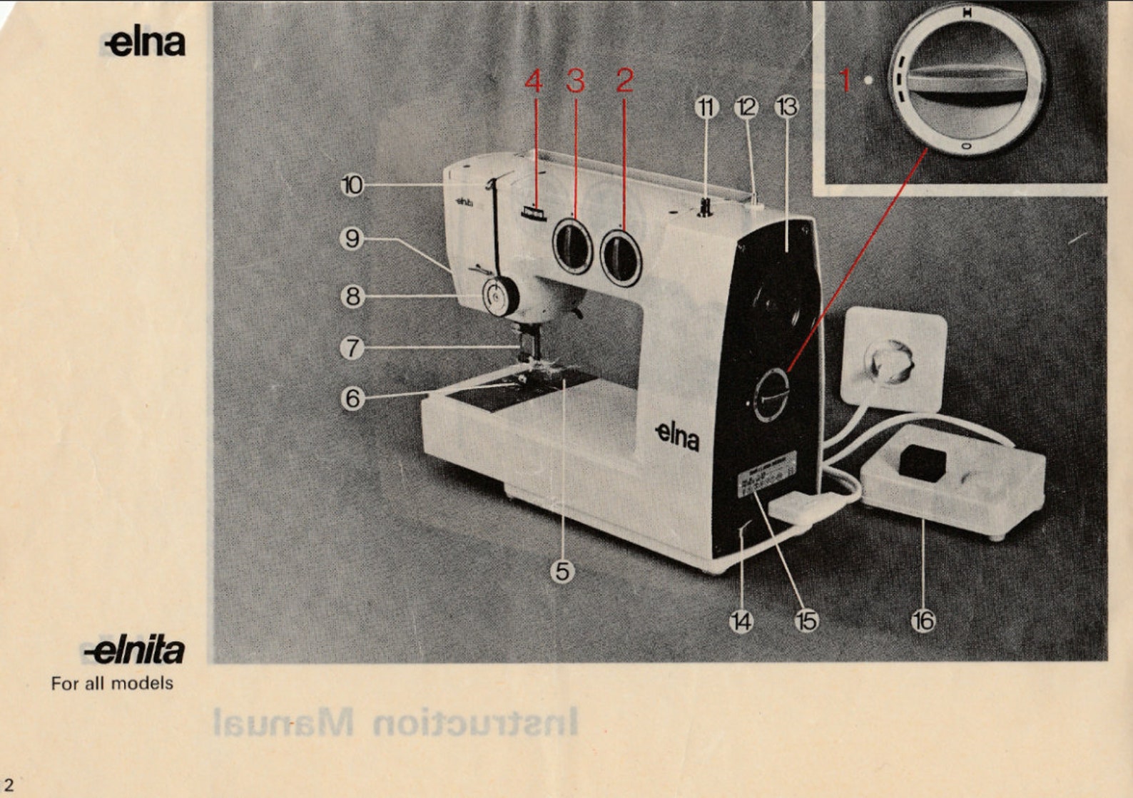 Original Elnita Elna Sewing Machine Manual. Digital Download Elna
