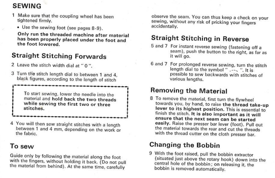 Elna Instruction Manual for SU, Air Electronic, Elna SUCI and 69, 68