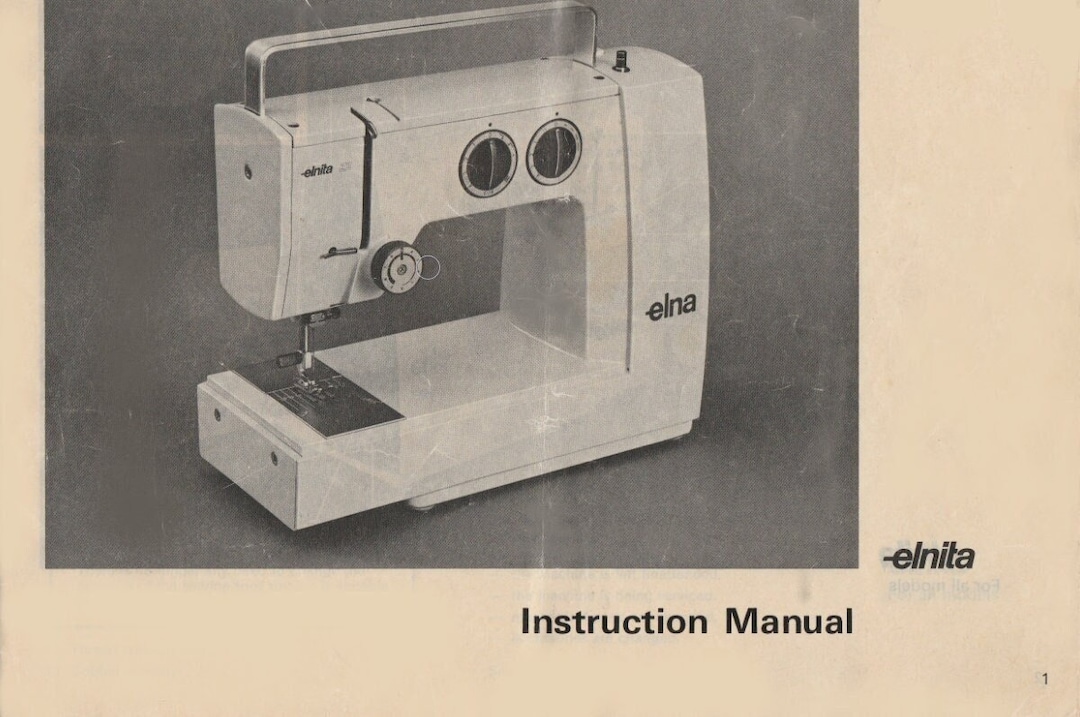 Original Elnita Elna Sewing Machine Manual. Digital Download Elna