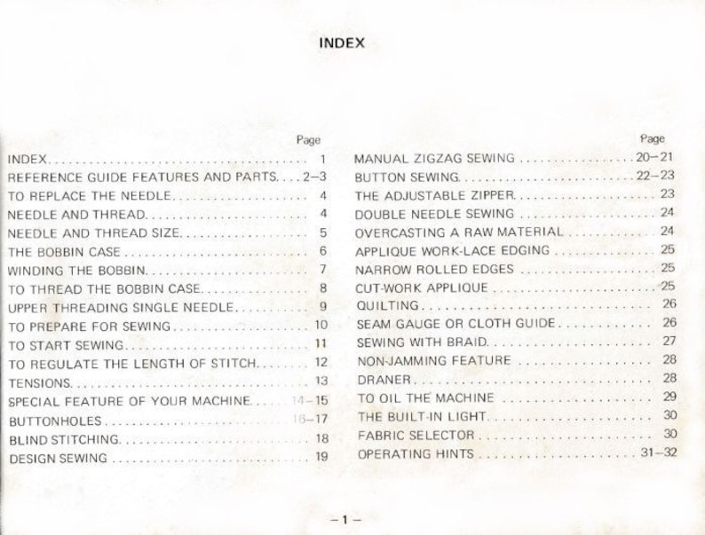 Toyota Sewing Machine Manual for automatic Zigzag Model Z772, Z700