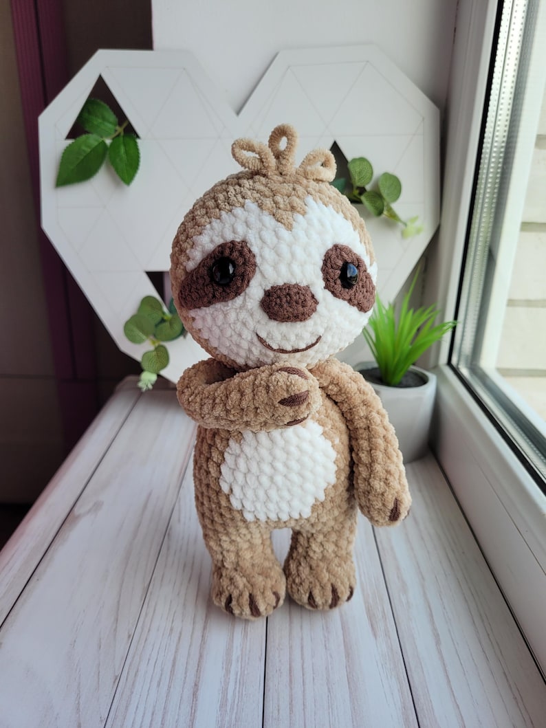 Plush Sloth Crochet Pattern 2 in 1: Amigurumi Stuffed Animal Toy (PDF ...