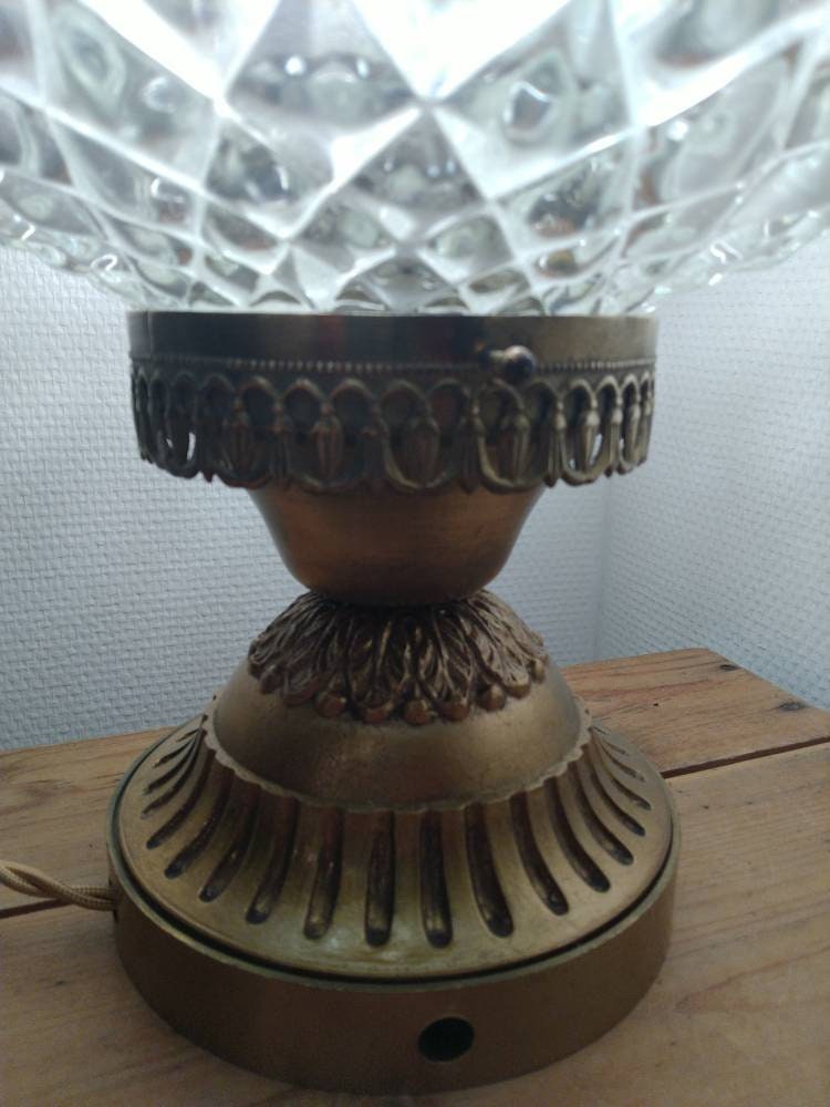 Lampe à Poser Vintage, Globe Vintage Dit Pointes de Diamants