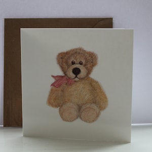 Ours en peluche - Carte de voeux vierge 6" x 6"