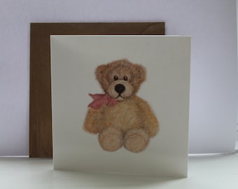 Teddy Bear - Greeting card Blank 6" x 6"