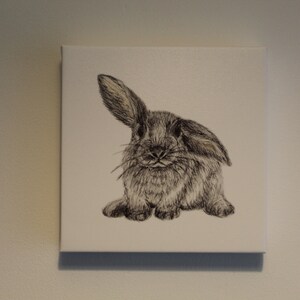 Little Bunny 8" x 8" eco friendly canvas