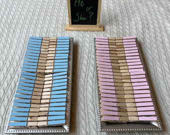 Gender colored clothes pins