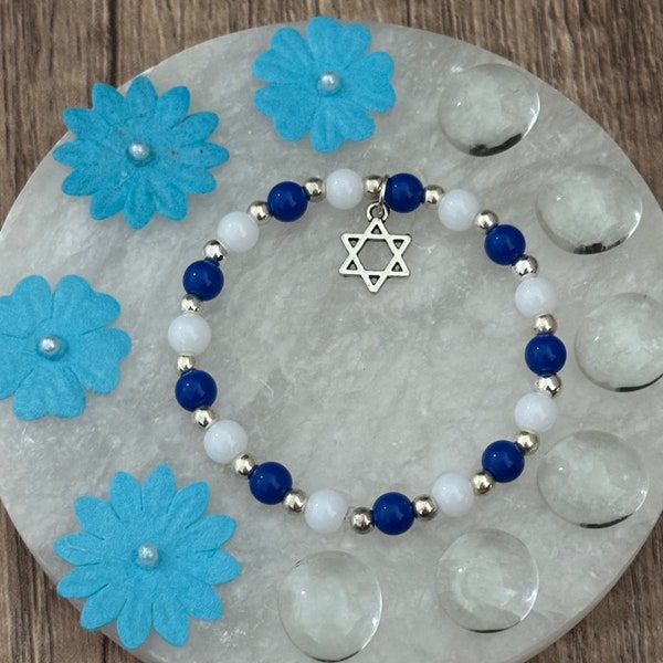 Star of David Charm Bracelet, Judaism Jewelry for Kids, Hanukkah Gift for Girls