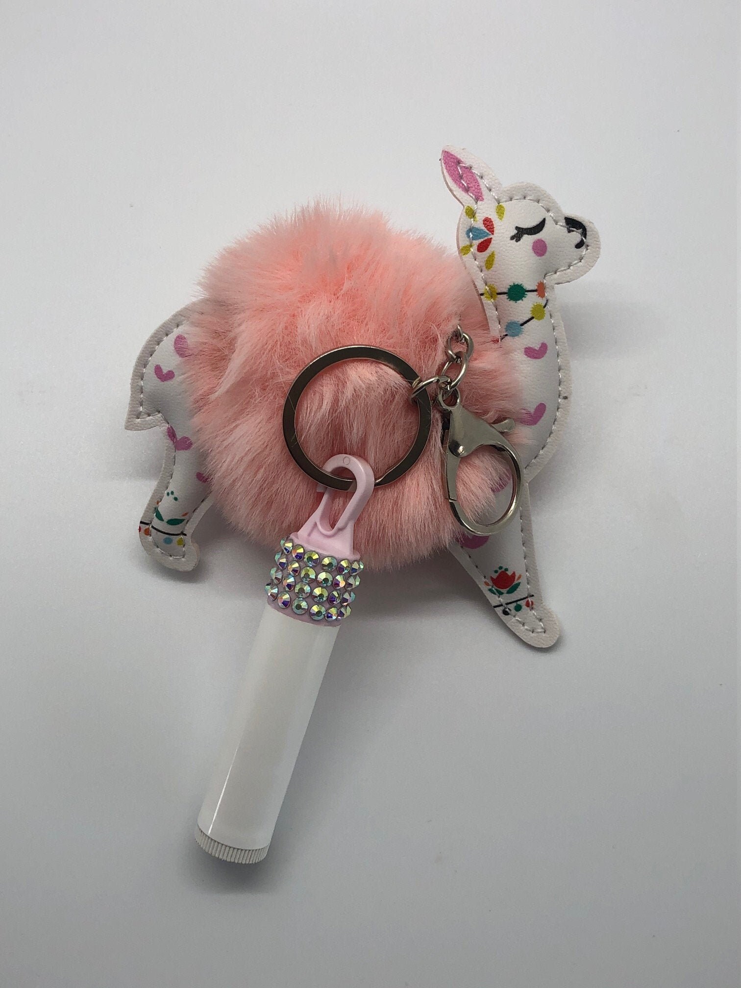 Llama Pom Pom Keyring with Reusable Rhinestone Encrusted Etsy