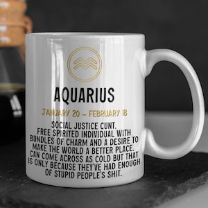 Funny Aquarius Coffee Mug: Zodiac Astrology Gift 11oz