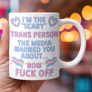 Media Warning Trans Coffee Mug: 11oz 15oz Colour Handle & Inside Options