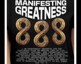 Manifesting Greatness 888 Design: Abundance PNG SVG Digital Download