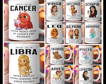 Sarcastic Astrology PNG Bundle: Zodiac Designs (Digital Download)