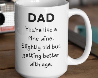 Big Dad Mug for Fathers Day Gift for dad - fine wine personalised mug for dad