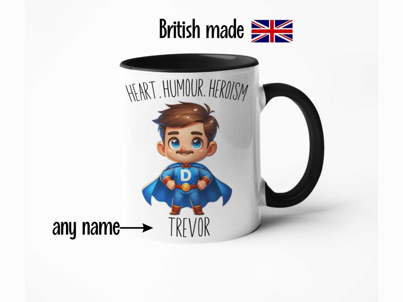 Personalised Superhero Dad Mug Custom Dad Mug for Fathers Day Gift cute dad mug for daddy image 1