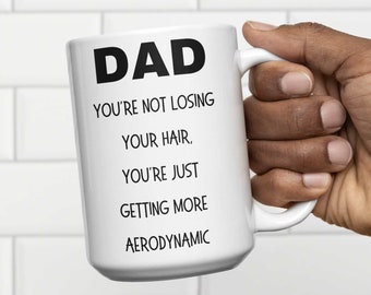 Bald Dad Funny Mug for Fathers Day Gift for dad - fine wine personalised mug for dad