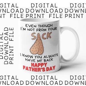 Funny Stepdad Father's Day Mug Sublimation Design: PNG, SVG + Mockup Digital Download