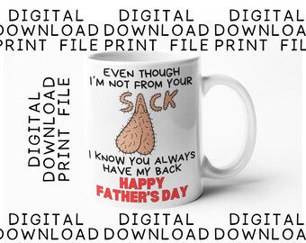 Funny Stepdad Father's Day Mug Sublimation Design: PNG, SVG + Mockup Digital Download