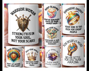 Empowering Women PNG Bundle: Sarcastic & Inspirational Mug Designs (Digital Download)