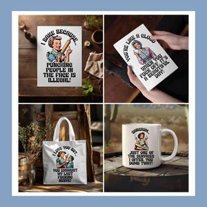 1950s Housewife Sarcastic PNG SVG Bundle: Retro Illustrations (Digital Download) image 2