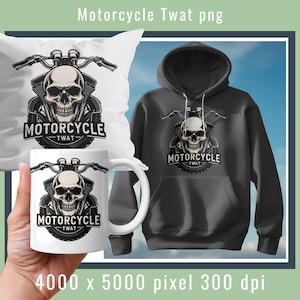 Motorcycle PNG | Biker Skull PNG | Skull Motorcycle Biker Sublimation DTF Biker Design Biker T-Shirt png Motorcycle Hoodie Biker Vest Patch