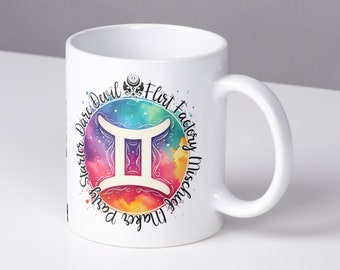 Personalised Gemini Mug, Gift for Birthday, Astrology gifts for women, Christmas presents, Gemini Birthday Mug