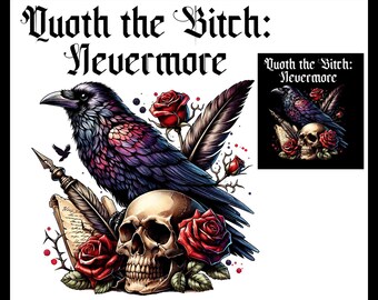 Gothic Raven PNG Bundle: Edgar Allan Poe Inspired, Macabre Art