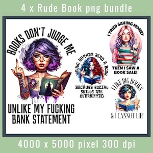 Pacote de png de leitura - Livros PNG, Amante de livros SVG, Clube do livro svg, PNG de livro, PNG de marcador, Pacote de png rude, Livro de png de leitura para caneca