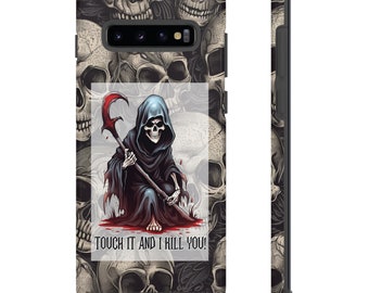 Don't Touch My Phone Gothic Phone Case, Skull phone cover, horror phone case, iPhone case, Samsung Phone case, Google Pixel Case