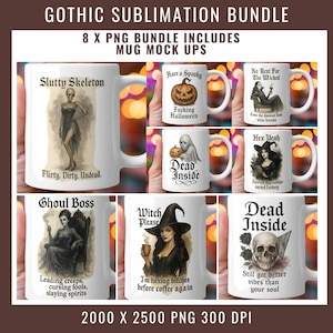 Sarcastic PNGs Halloween Bundle Funny Sublimation Designs | Snarky Quotes | Transparent Clip Art for Mugs Funny Mug PNG Sublimation Clipart