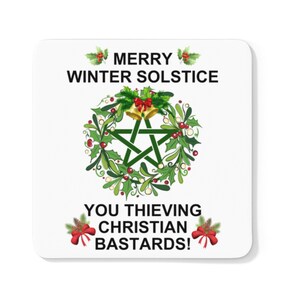 Winter Solstice Mug Pagan Gifts Pagan Tumbler Funny Mugs, Swear Mugs, Rude gifts for her, pagan coaster 9cm mdf coaster