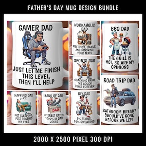 Dad Mug Designs for Fathers Day png bundle Sublimation Bundle with Mock Ups