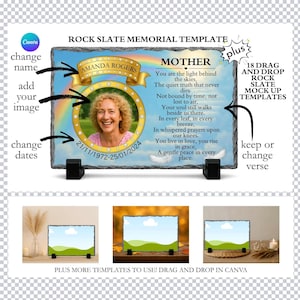 Memorial Photo Slate Canva Template: Remembrance Gift (Digital Download)