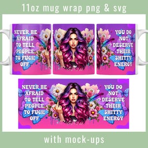 Shitty Energy Rude Mug Wrap png Sweary Cup Design for sublimation printing