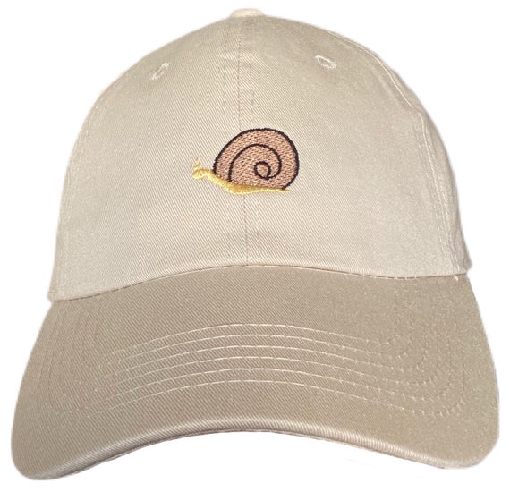 Snail w/ brown shell Hat Cute Embroidered 100 Cotton Cap Etsy