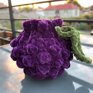 Crochet pouch blueberry - Handmade fruit - Crochet pouch - Crochet make-up Pouch - Bubble bags for her